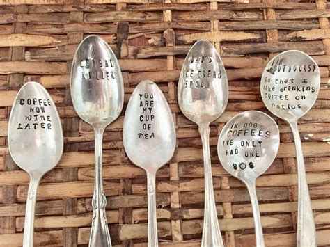 stamped spoons with funny and cute sayings or custom spoon etsy custom spoons stamped