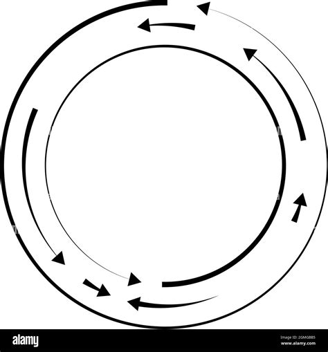 Circular Circle Arrows In Reverse Opposite Direction Stock Vector