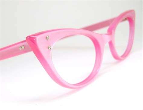 vintage eyeglasses pink pointy cat eye frame nos etsy Óculos