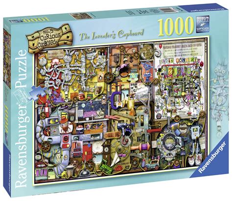 This puzzle is the third in the curious cupboard series, and there's a series logo on the box front. Ravensburger Puzzle Colin Thompson The Inventor Cupboard ...