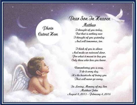 Memorial Poem For Loss Of Child Son Grandson Ebay Memorial Poems