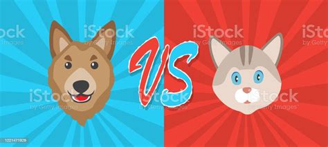 Dogs Vs Cats Concept Background With Cute Pets Fight Backgrounds Comics