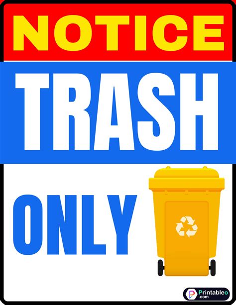 22 Trash Can Sign Download Free Printable Templates