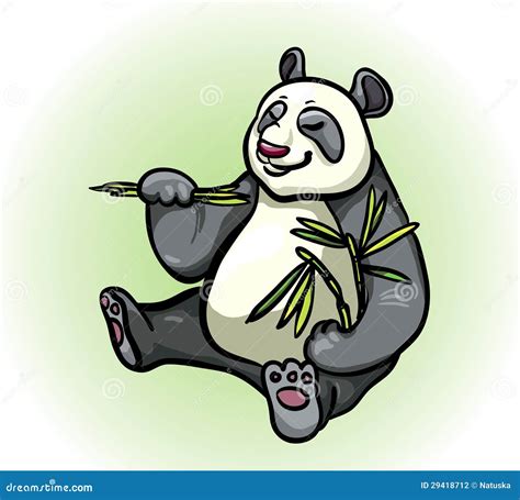 Panda And Bamboo Leaves Stock Illustration Illustration Of Young