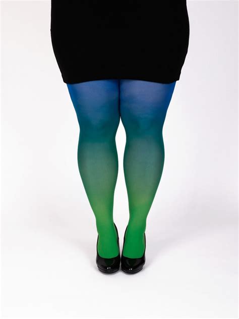 Plus Size Green Blue Tights Virivee Tights Unique Tights Designed And Made In Europe