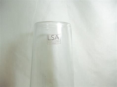 Vintage Large Lsa International Clear Glass Vase Handcrafted Mouthblown