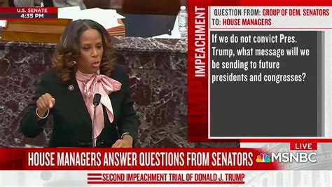 House Manager Stacey Plaskett Rips Trump Lawyers For Not So Subtle
