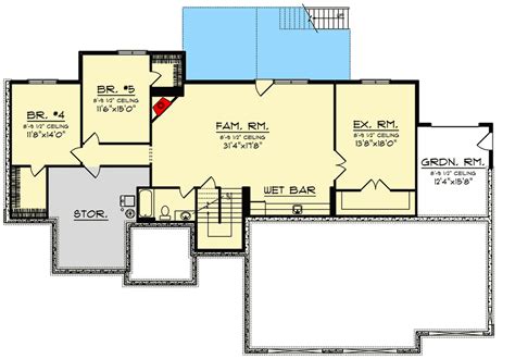 5 Bed Craftsman House Plan With A Finished Walkout Basement 890119ah