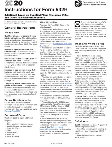2020 business tax strategy update | mark j kohler. Download Instructions for IRS Form 5329 Additional Taxes on Qualified Plans (Including IRAs) and ...