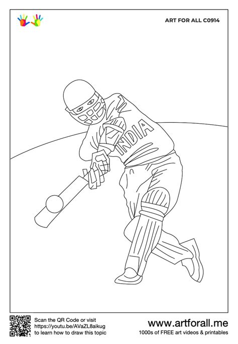 How To Draw A Cricket Player