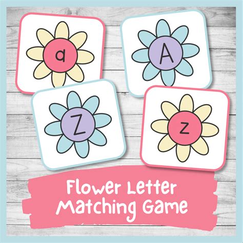 Fantastic Flower Letter Matching Game Preschool And Kindergarten