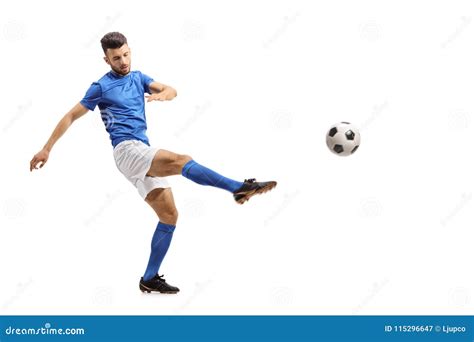 Soccer Player Kicking Ball In Stadium By Dmytro Aksonov Ph