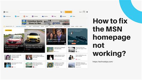 How to fix the MSN homepage not working? | Techvaidya.com