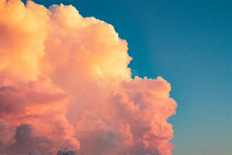 Pink Clouds At Sunset Against A Blue Sky Stock Photo Image Of Sunset