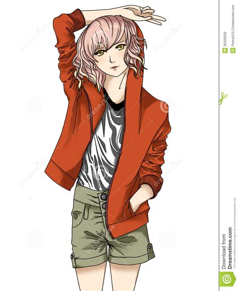 Cool Anime Girl Stock Illustration Illustration Of Comic