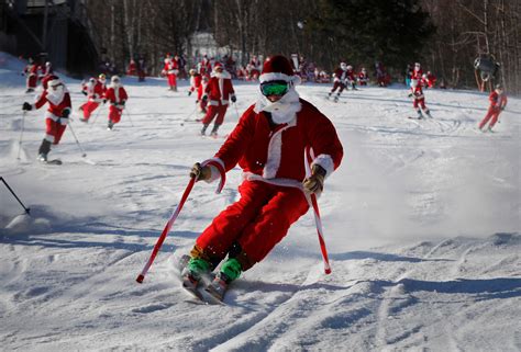 Skiing Santas Ho Ho Hold Court At Ski Resorts Annual Bash