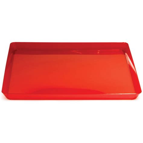 Trendware 11 12 Translucent Red Square Plastic Trays