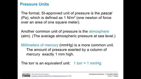 Pressure Units Gases In Chemistry Youtube