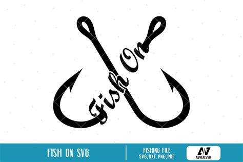 Fish On Svg Fishing Svg Fish Hook Svg Fishing Clip Art Crossed Hook