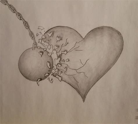 Easy Pencil Drawings Broken Heart Drawings Sad Drawings Dark Art