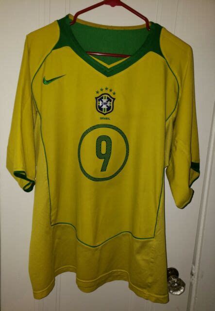 Nike Brasil Home Jersey Ronaldo Brazil R9 World Cup Soccer Shirt Copa