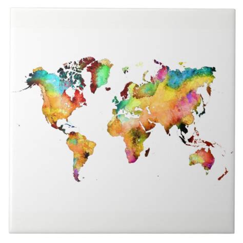 World Map Tile Uk