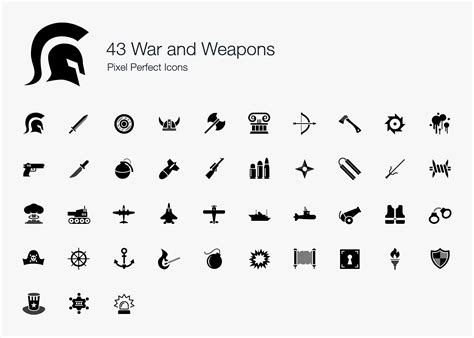 Kriegswaffen Kampf Symbole Piktogramm Zeichen Symbol Vektor Eps Png Svg
