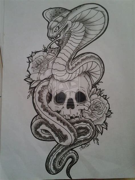 Snake And Skull Snake Tattoo Design Tattoos Snake Tattoo