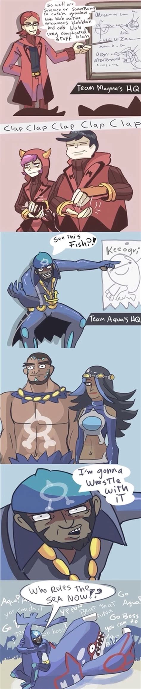 The Difference Between Team Magma And Team Aqua Pokemon Funny Funny