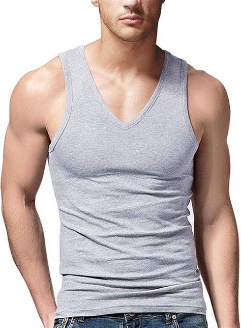 T Shirts Mens V Neck Vest Sleeveless Boy Basic T Shirt Cotton Summer