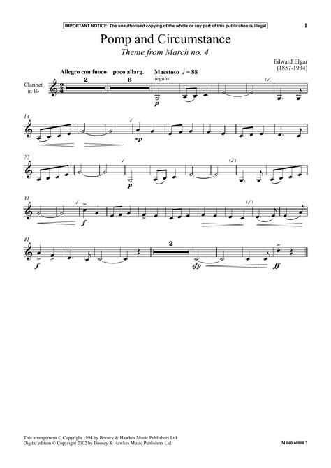 Pomp And Circumstance Theme From March No 4 Sheet Music Direct