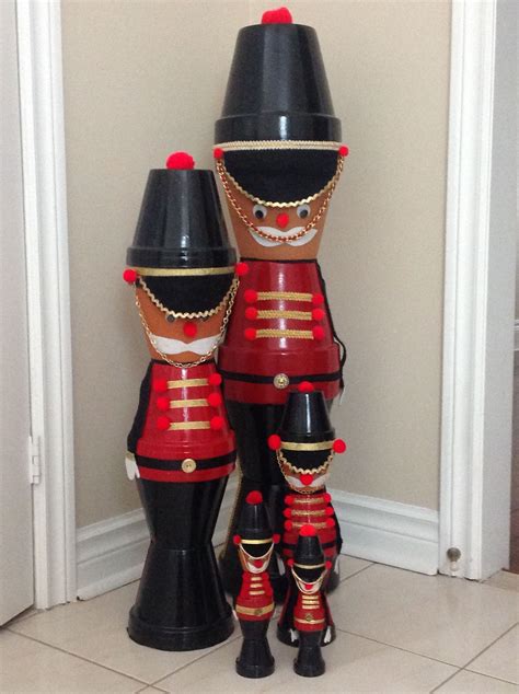 Nutcracker Soldiers Made From Clay Flower Pots They Come In All Sizes