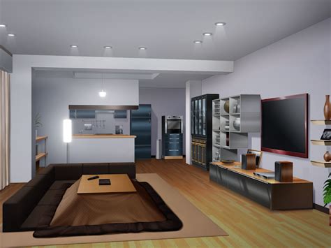 3d diamond embroidery 5 panels anime diamond paintings. Appartement (Anime Background) | Anime background, Living ...