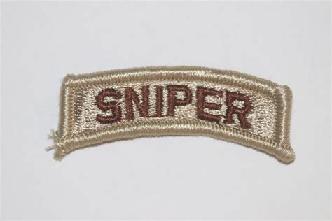 Us Army Cloth Sniper Tab Desert Camo Dcu Original Issue Ab Insignia