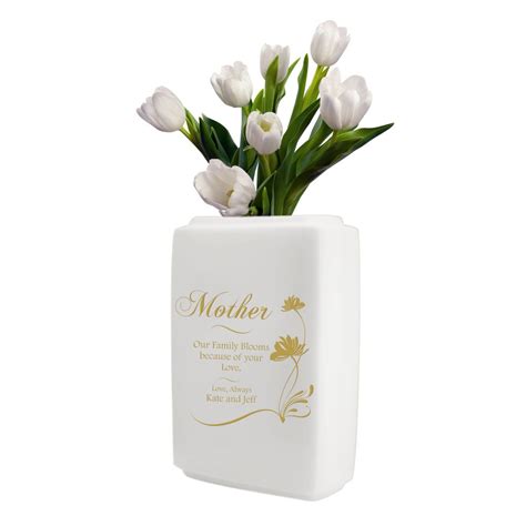 Personalized gifts for mom don't have to be hard either. Personalized White Ceramic Vase for Mom