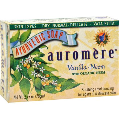 Neem oil relieves dry skin and soothes itchiness, redness and irritation. Auromere Bar Soap - Ayurvedic - Vanilla Neem - 2.75 oz ...