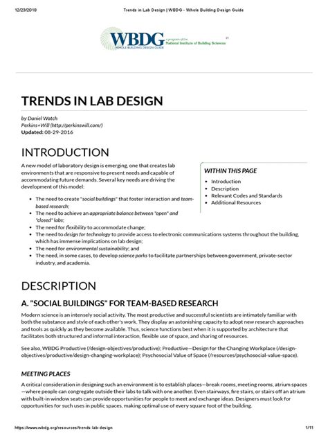 Trends In Lab Design Wbdg Whole Building Design Guide Pdf