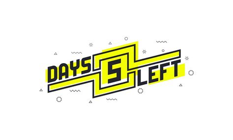 5 Days Left Countdown Sign For Sale Or Promotion 2301805 Vector Art At