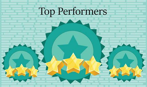 Top Performers Star Placeholders Showing 3d Stars Award Winners