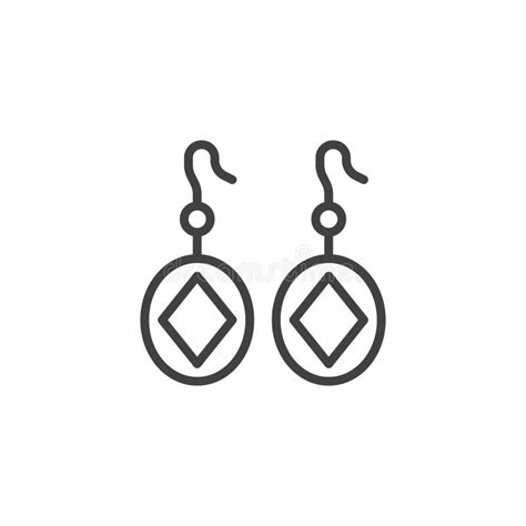 A Pair Of Earrings Outline Icon Stock Vector Illustration Of Elegant