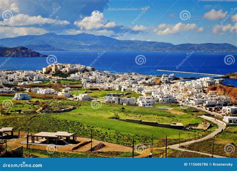 Panorama Of Naxos Town Cyclades Stock Photo Image Of Greece House