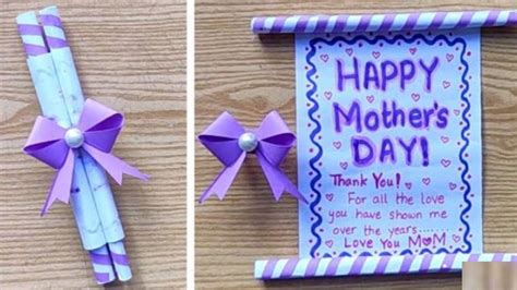 Easy Mother Day Card Idea From Paper Mother Day Greeting Card Youtube