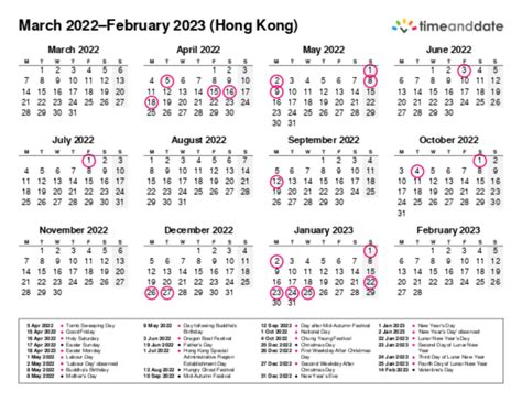 Printable Calendar 2022 For Hong Kong Pdf