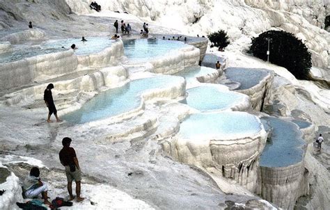 Thermal Pools Of Pamukkale Turkey Filled With Turquoise Water
