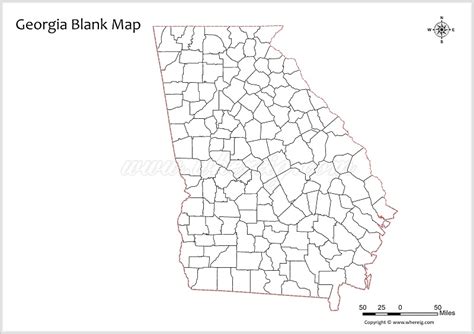Georgia Blank Map Outline Map Of Georgia State Free Pdf