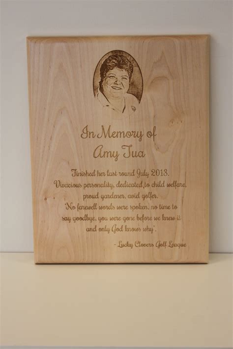 Wooden Memorial Plaque In A Flash Laser Ipad Laser