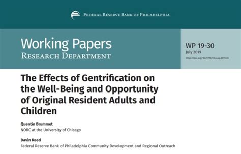 Gentrification Study Released By Federal Reserve Bank Of Philadelphia