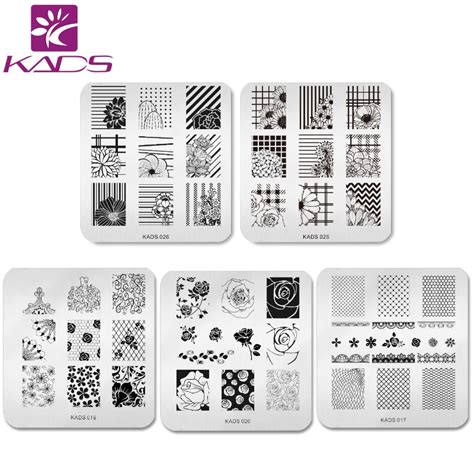 Kads 5pcsset Flower Design Nail Art Stamp Template Stamping Plates
