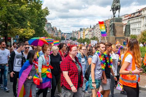Prague Czech Republic 12082019 Prague Pride People On Lgbt Gay