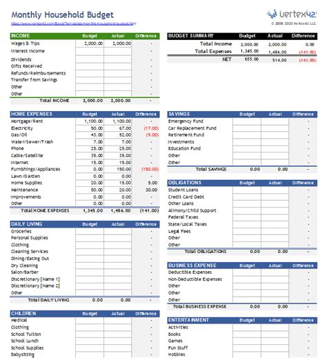 Download 47 21 Printable Household Budget Template Excel Pics 